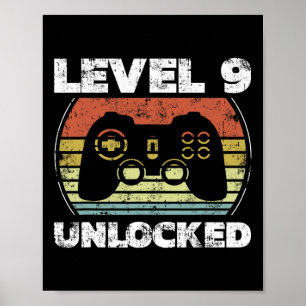 Poster Nível 9 Desbloqueado Vídeo Engraçado de Aniversári