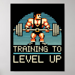 Poster Nível Acima Vídeo Jogo Jogador Academia Treino Fit