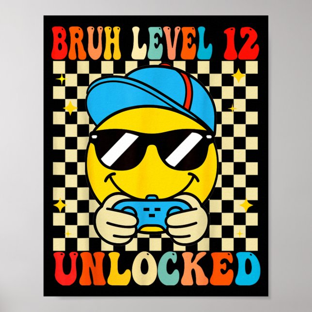 Poster Nível Bruh 12 Desbloqueado Rosto Sorridente Vídeo  (Frente)