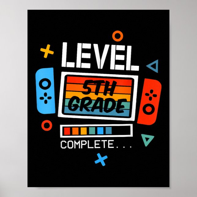 Poster Nível de 5 concluído no último dia de vídeo escola (Frente)