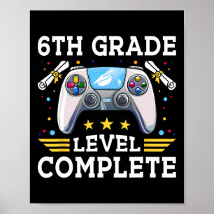 Poster Nível De 6 Nível Completado De Gamer Kids Cl De 20