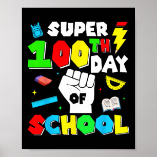 Poster Nível De Controlador De Jogo 100 Dias De Escola De