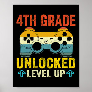 Poster Nível Desbloqueado Subiu de Nível Vídeo Game Volta