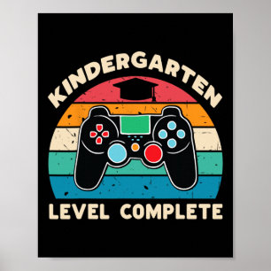 Poster Nível do jardim de infância Gamer Boy Kinder Gradu