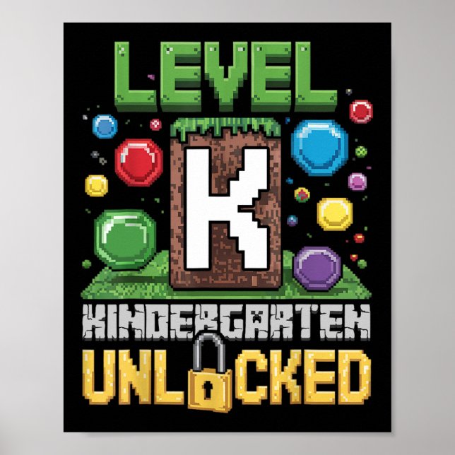 Poster Nível Jardim de Infância Desbloqueado Jogo Engraça (Frente)