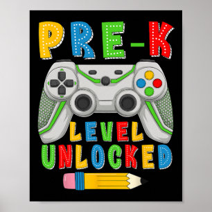 Poster Nível Pré-K Desbloqueado Ck Para a Escola Meninos