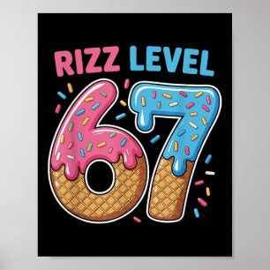 Poster Nível Rizz 67 Gíria Alfa Geração 67º Número Sorvet