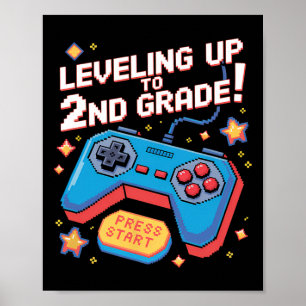 Poster Nivelando Até Pix Pixelado De 8 Bits De Jogador De