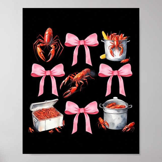 Poster Nk Bow Cute Coquette Crawfish Boil Y2k Girl Aesthe (Frente)