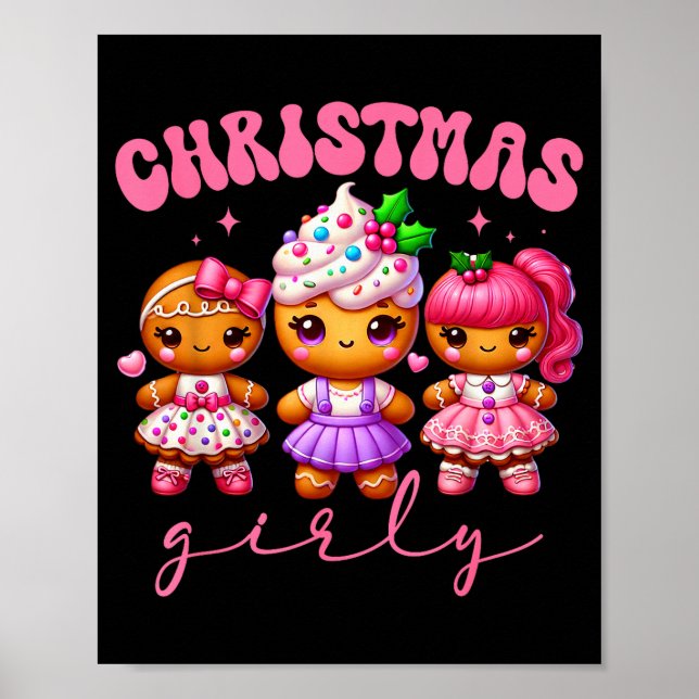 Poster Nk Cute Gingerbread Christmas Girly Pajama Outfits (Frente)