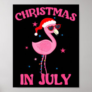 Poster Nk Flamingo De Chapéu De Papai Noel Garota De Nata