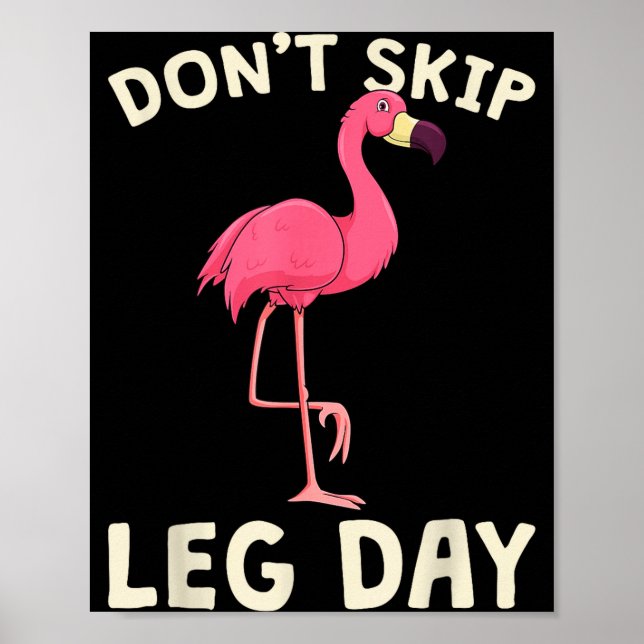 Poster Nk Flamingo Workou Don't Skip Leg Day Gym Fitness  (Frente)