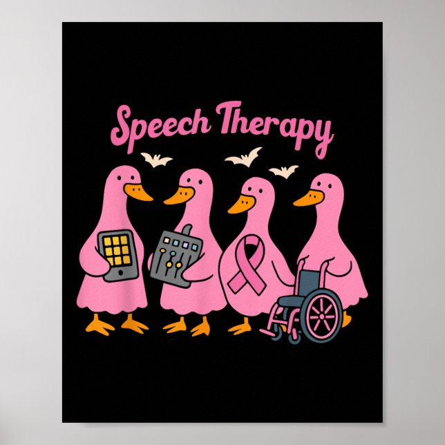 Poster Nk Goose Ribbon Speech Language Pathologist Therap (Frente)