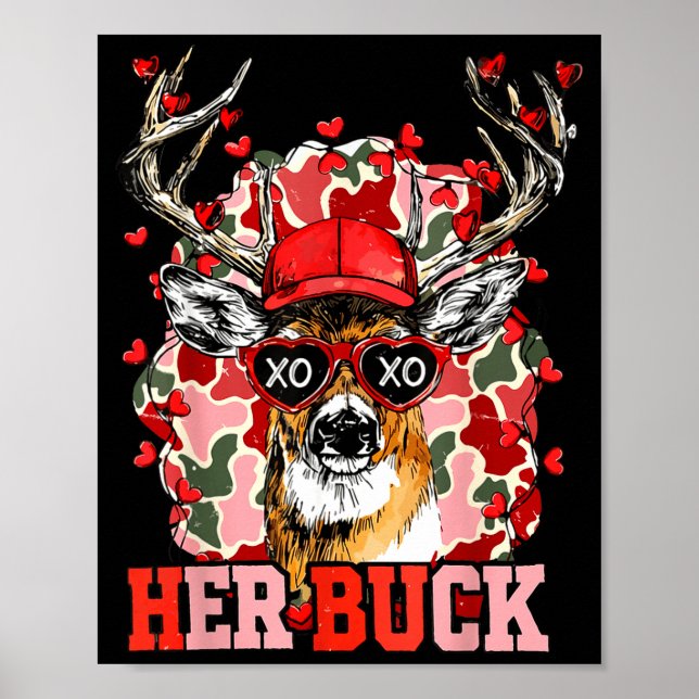 Poster Nk Her Buck Camo Deer Hunting Camouflage Matching  (Frente)