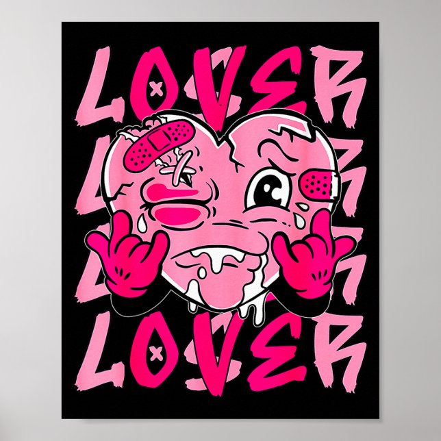 Poster Nk Loser Lover Nk Drip Heart Matching Tee For Men  (Frente)