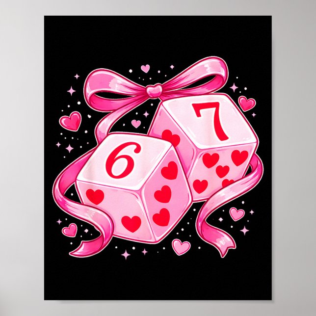 Poster Nk Love Dice 6 7 Hearts Valentine Cute Romantic Ar (Frente)