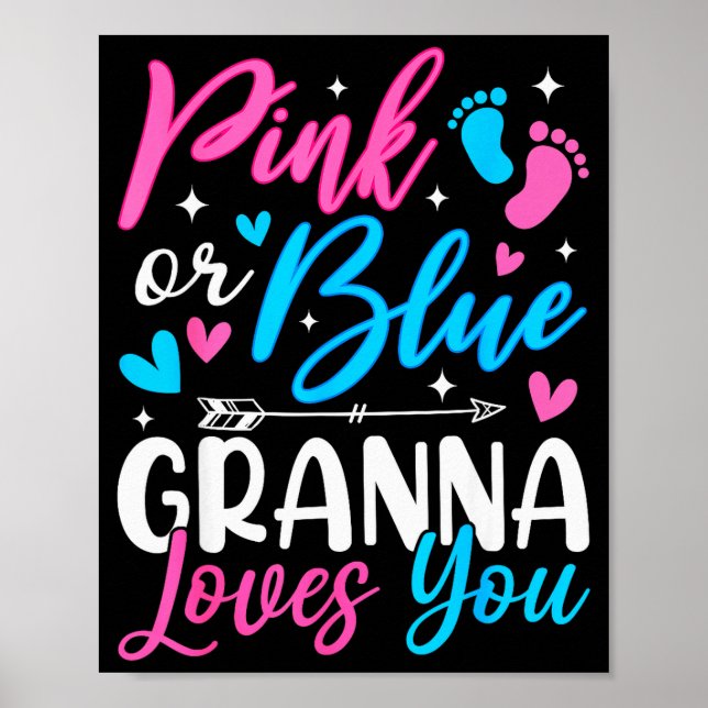 Poster Nk Or Blue Gr Loves You Gender Reveal Baby  (Frente)