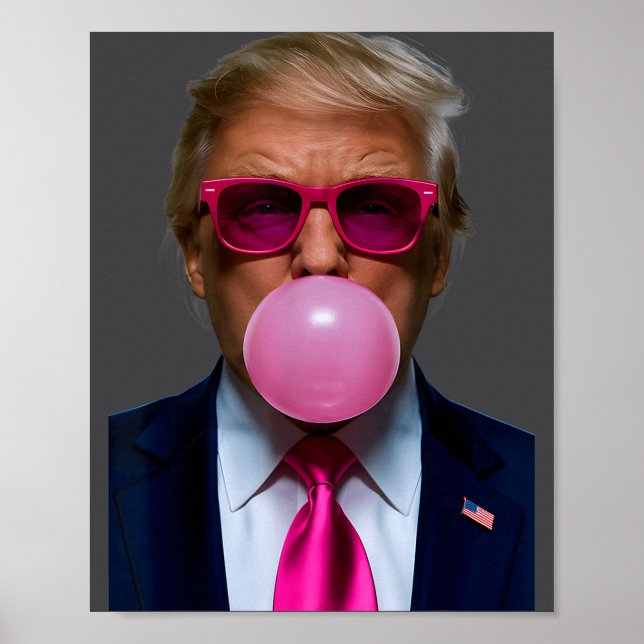Poster Nk Sungles Funny Donald Trump Nk Bubble Gum 2024  (Frente)