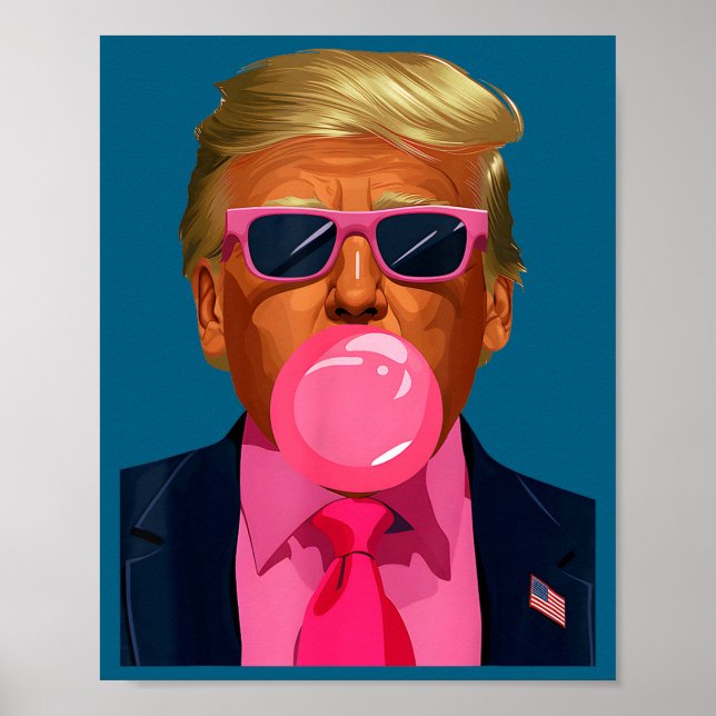 Poster Nk Sungles Trump Bubble Gum 2024 Vote President Fu (Frente)