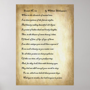 Poster No. 106 do soneto por William Shakespeare