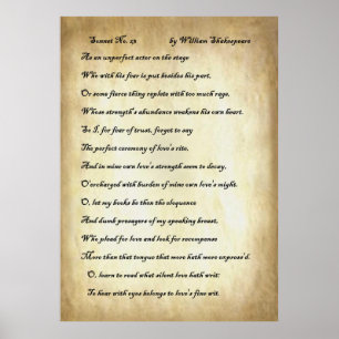 Poster No. 23 do soneto por William Shakespeare