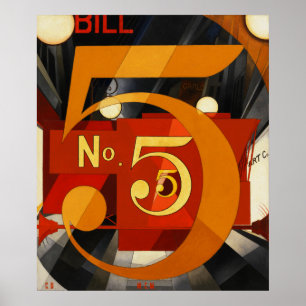 Pôster No. 5 pintura - figura 5 no ouro por Demuth