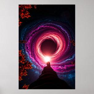 Poster "No Abismo — Galáxia do Buraco Negro Neon" Premium