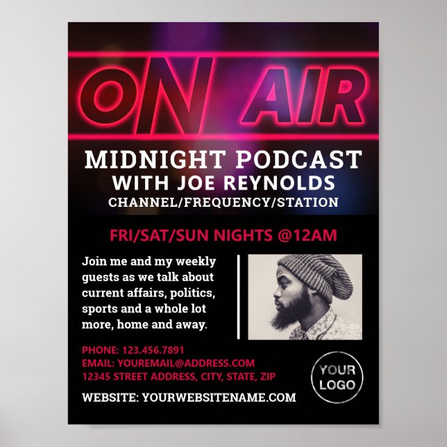 Poster No Air Podcaster, Publicidade Podcast (Frente)