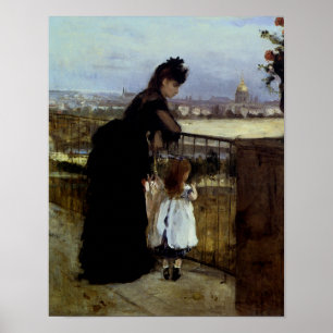 Pôster No balcão por Berthe Morisot