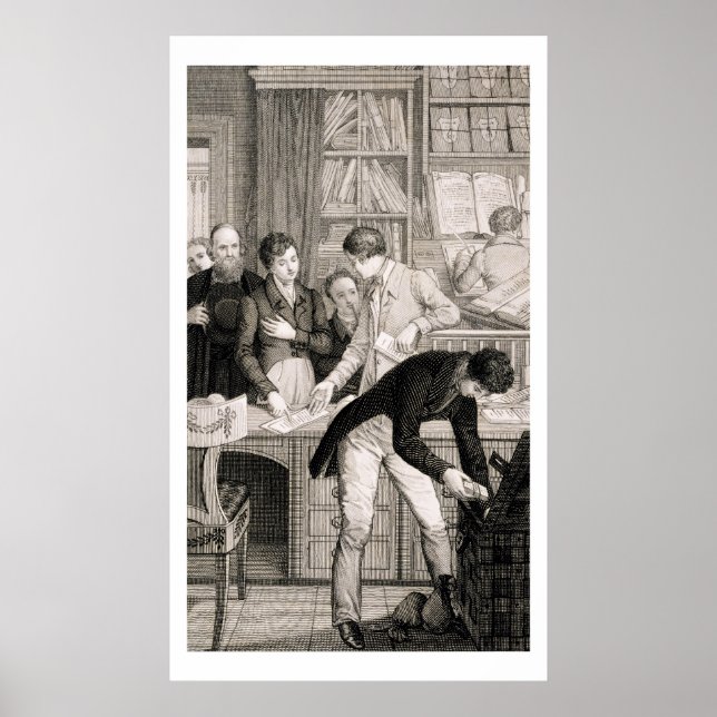 Pôster No Banco, c.1800 (gravação) (Frente)