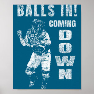 Poster No Beisebol Apanhador Descendo