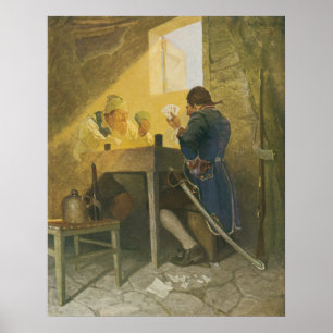 Poster No Cartões da Gaiola de Cluny pela NC Wyeth