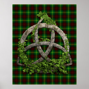 Poster Nó da trindade e Tartan celtas de Martin do clã