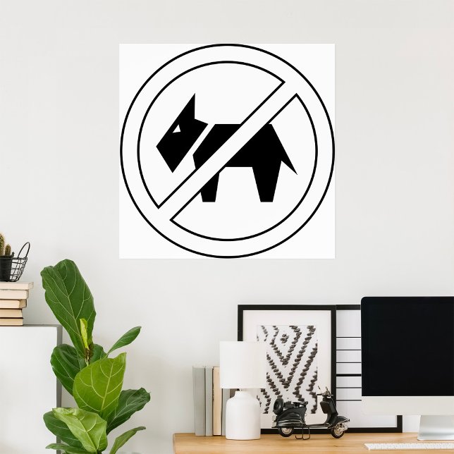 Poster No Dogs Allowed Bold Black and White Symbol (Criador carregado)