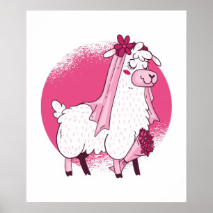 Poster No Drama LLama NOIVA Camisa engraçada de casamento