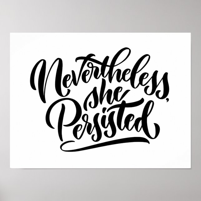 Poster No entanto, ela persistiu Letra Impressa (Frente)