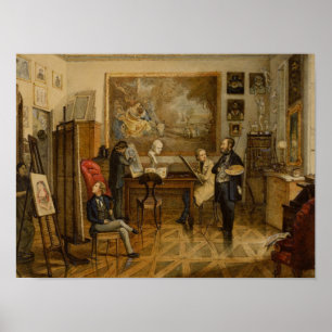 Pôster No estúdio de Miklos Barabas