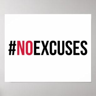 Poster No Excuses Gym Quote