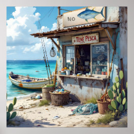 Poster No fish today bonaire