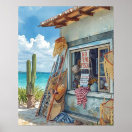 Poster No fish today bonaire