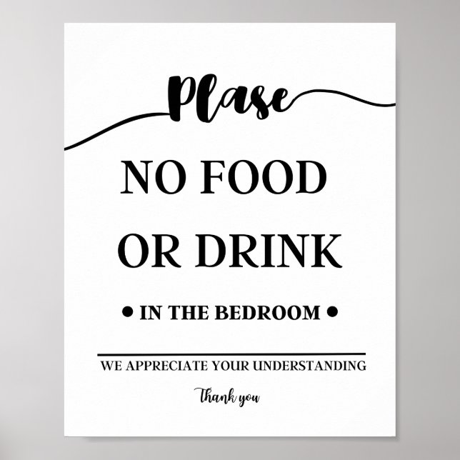 Poster No Food or Drink in the Bedroom (Frente)