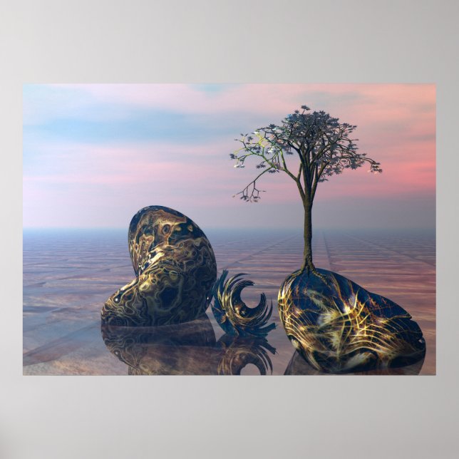 Pôster No infinito plano fractal 3D (Frente)