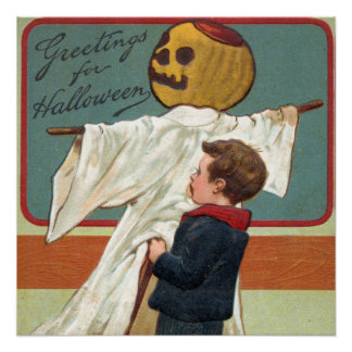 Pôster No início dos anos 1900, saudações Vintage Hallowe