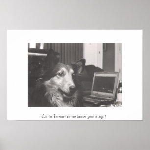 Pôster No Internet ninguém sabe seu um cão!!