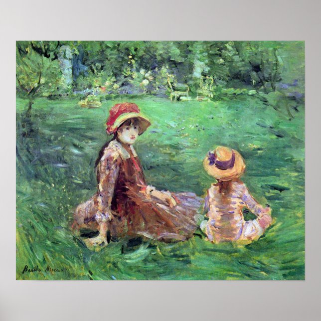 Poster No jardim de Maurecourt por Berthe Morisot (Frente)