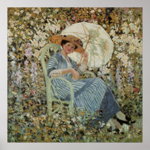 Pôster No jardim, Giverny por Frederick Frieseke