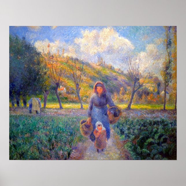 Poster No Jardim Vegetal Camille Pissarro 1881 (Frente)