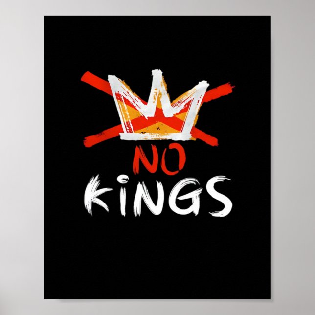Poster No King Funny Quote Retro Creative Style (Frente)