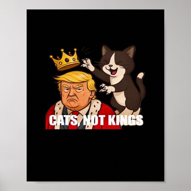 Poster No Kings Anti Cats Funny Classic Style (Frente)