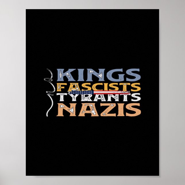 Poster No Kings, Fascists, Tyrants, Nazis – Anti-Authorit (Frente)